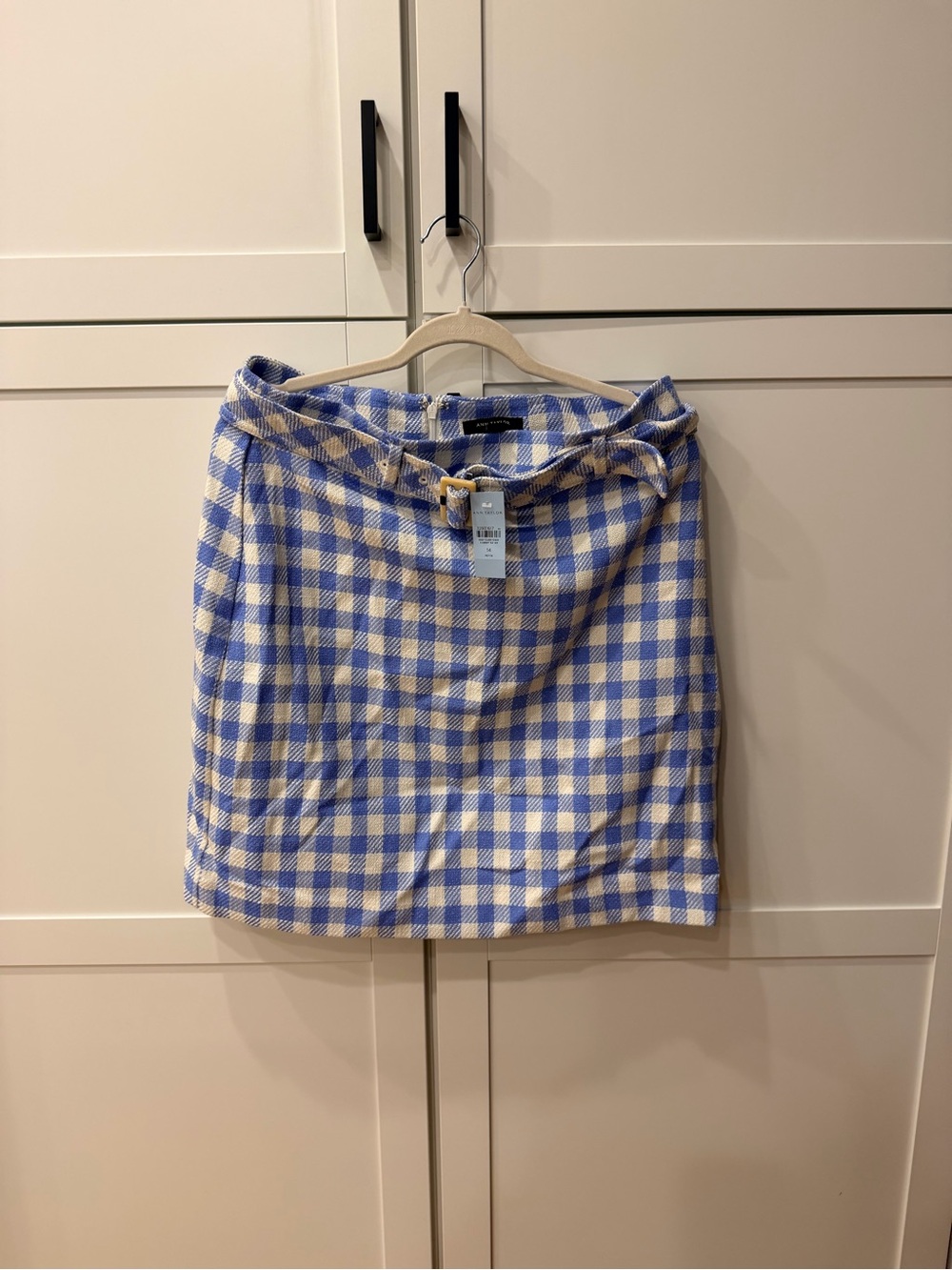 Ann Taylor Blue and Cream Gingham Mini Skirt